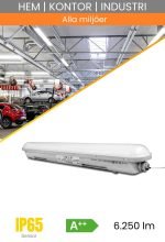 IP65 LED-Armatur med sensor 1500mm 50W/4000K