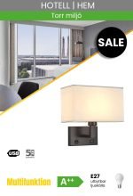 Vägglampa med USB-anslutning