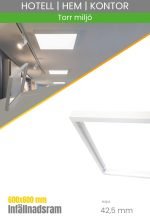 Infällnadsram för LED-panel 600x600 mm, vit